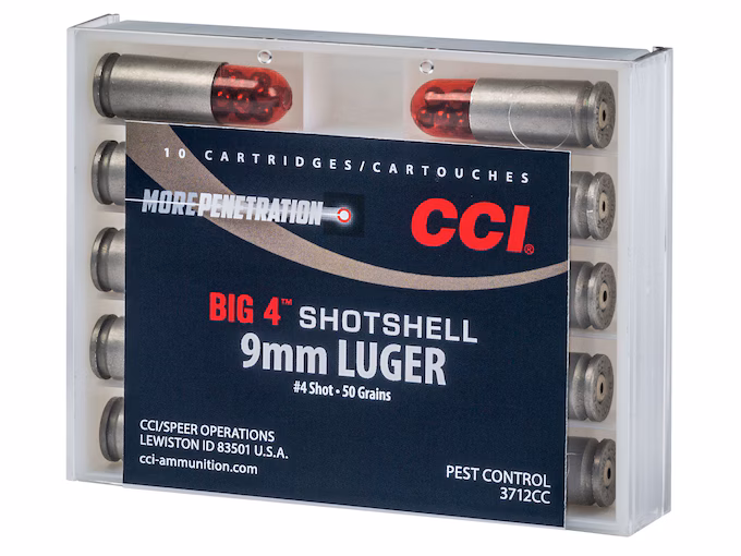 CCI Big 4 Shotshell 9mm Luger Ammo 50 Grain Lead Shot