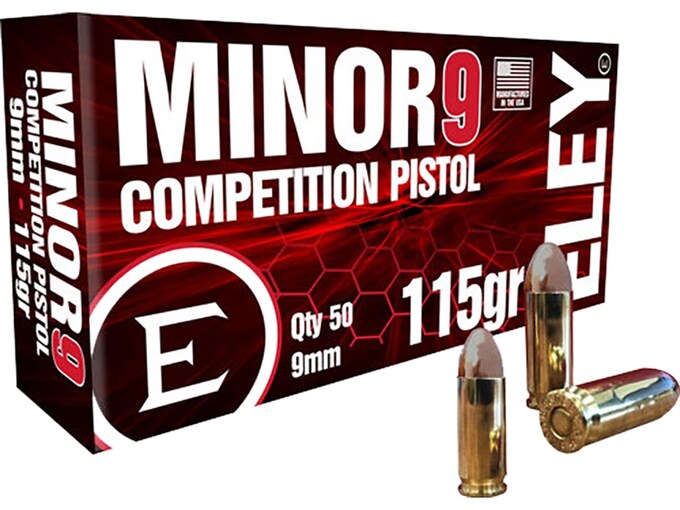 Eley Minor 9 Competition 9mm Luger Ammo 115 Grain Full Metal Jacket