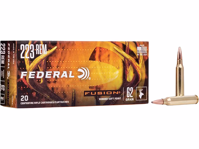 Federal Fusion 223 Remington Ammo 62 Grain Bonded Box of 20