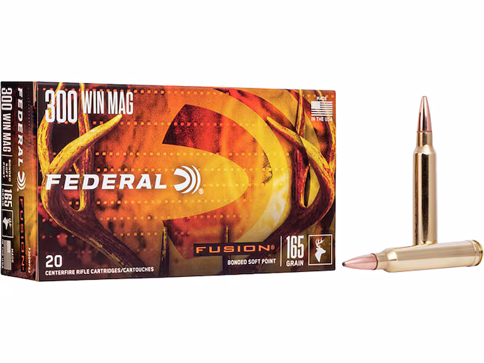 Federal Fusion 300 Winchester Magnum Ammo 165 Round Nose