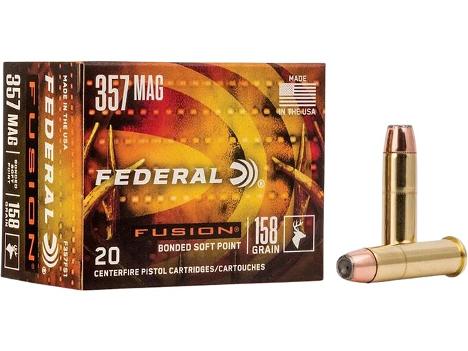 Federal Fusion 357 Magnum Ammo 158 Grain Jacketed Soft Point