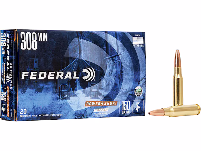 Federal Power-Shok 308 Winchester Ammo 150 Box of 20