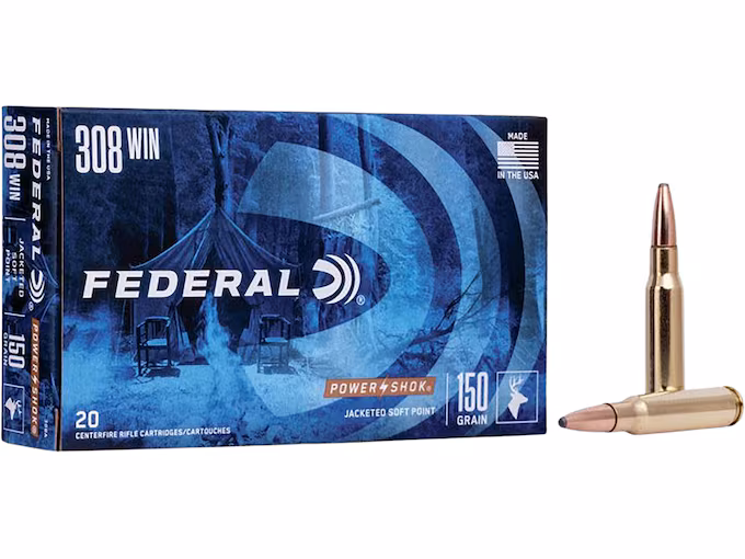Federal Power-Shok 308 Winchester Ammo 150 Soft Point