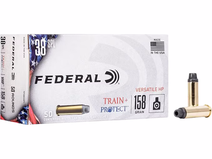 Federal Train + Protect 38 Special Ammo 158 Grain Federal Versatile Jacketed Hollow Point