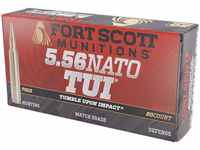 Fort Scott Munitions TUI 5.56x45mm NATO Ammo 70 Grain Box of 20