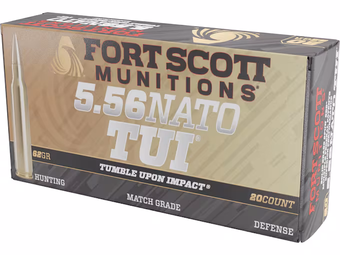 Fort Scott Munitions TUI Brass 5.56x45mm NATO Ammo 62  Box of 20