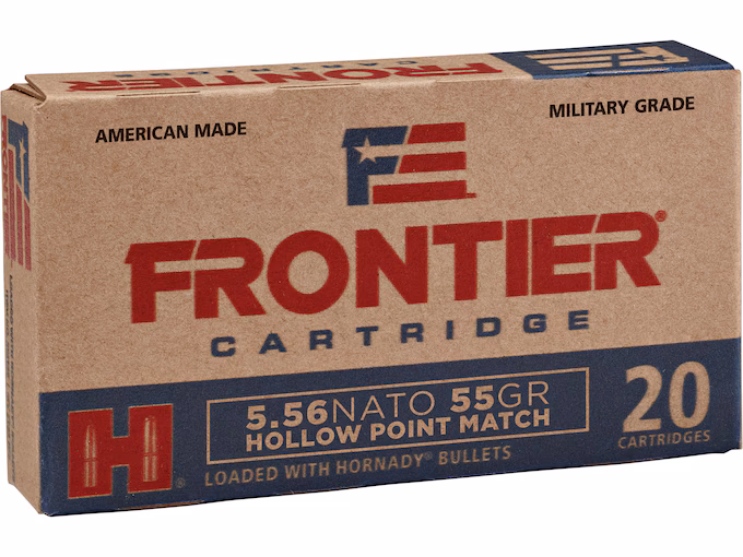 Frontier Cartridge Military Grade 5.56x45mm NATO Ammo 55 Grain Hollow Point