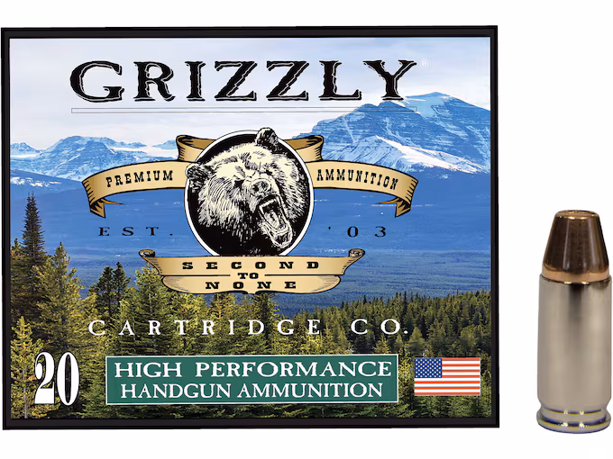 Grizzly Cartridge Bear Load 9mm Luger +P Ammo 124 Grain Full Metal Jacket