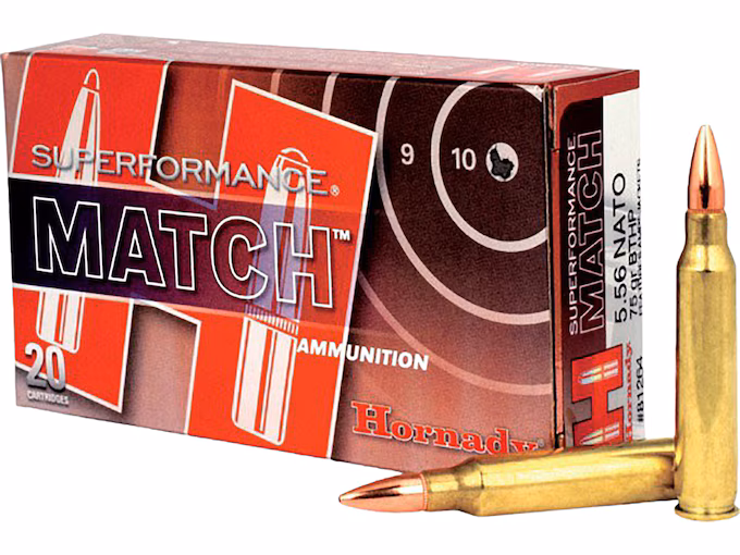 Hornady Superformance Match 5.56x45mm NATO Ammo 75 Box of 20