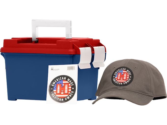 Hornady USA 250th TAP & American Gunner 9mm Luger Ammo 115 Grain Full Metal Jacket and Jacketed Hollow Point Ammo Can