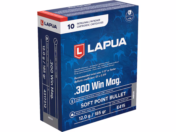Lapua Mega 300 Winchester Magnum Ammo 185 Box of 10