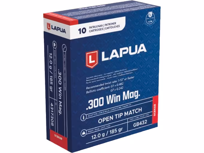 Lapua Scenar 300 Winchester Magnum Ammo 185 Box of 10