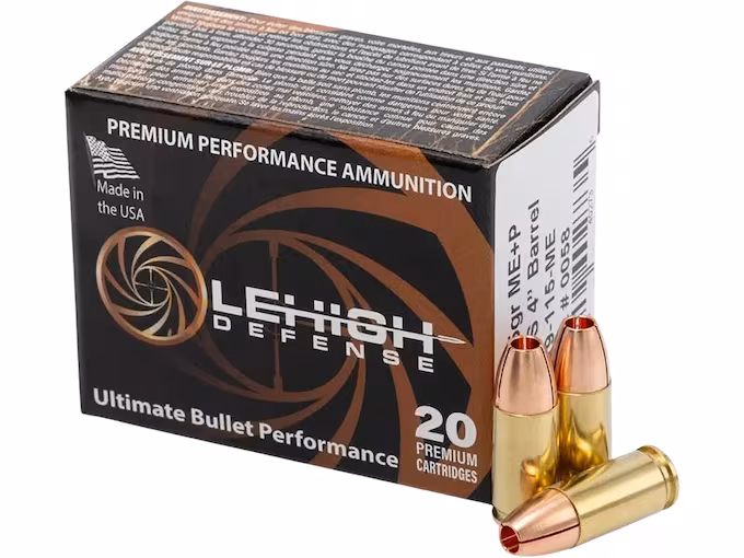 Lehigh Defense Maximum Expansion 9mm Luger Ammo 115 Grain Solid Hollow Point Lead Free