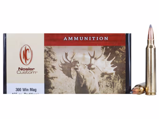 Nosler Custom 300 Winchester Magnum Ammo 165 Grain Nosler Box of 20