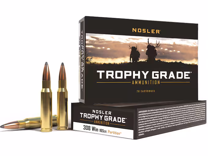 Nosler RMEF Trophy Grade 308 Winchester Ammo 165  Box of 20