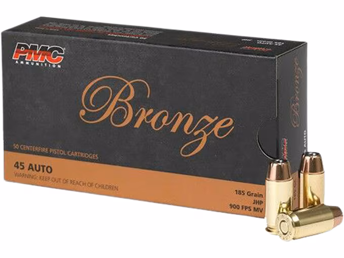 PMC Bronze 45 ACP Ammo 185 Grain Jacketed Hollow Point
