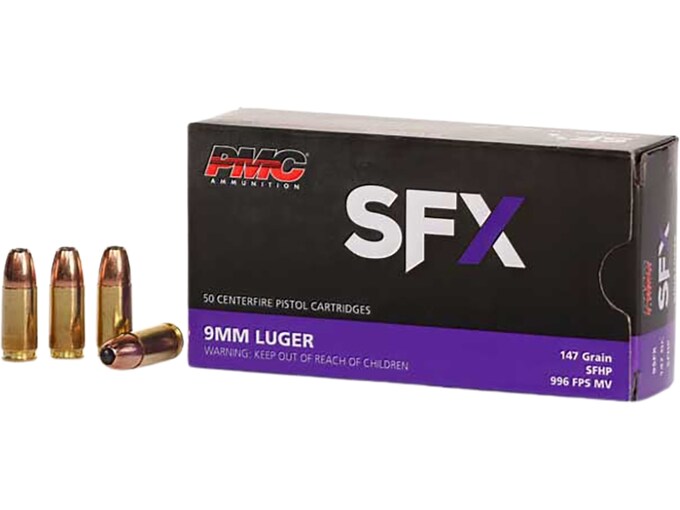 PMC SFX 9mm Luger Ammo 147 Grain Jacketed Hollow Point