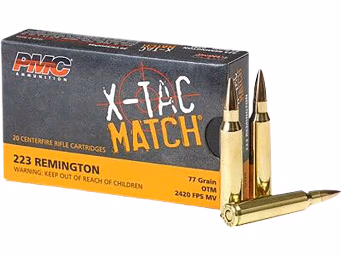 PMC X-Tac Match 223 Remington Ammo 77 Grain Sierra MatchKing  Box of 20