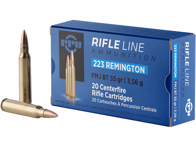 PPU 223 Remington Ammo 55 Grain Full  Box of 20