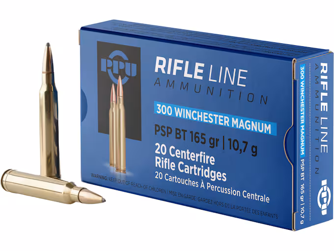 PPU 300 Winchester Magnum Ammo 165 Grain Jacketed Box of 20