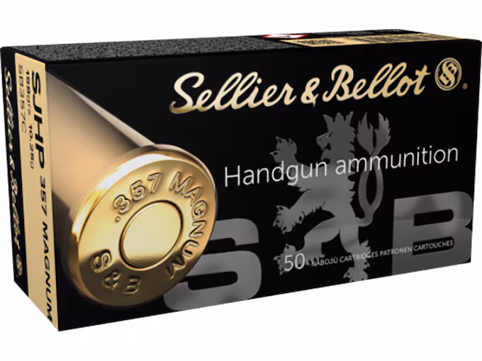 Sellier & Bellot 357 Magnum Ammo 158 Grain Semi-Jacket Hollow Point
