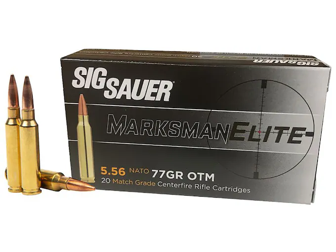 Sig Sauer Marksman Elite 5.56x45mm NATO Ammo 77 Grain Sierra  Box of 20