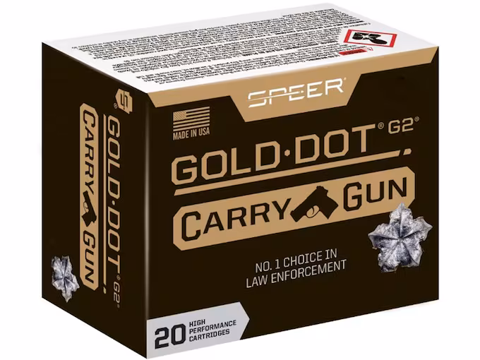 Speer Gold Dot Carry Gun 45 ACP +P Ammo 200 Grain Speer G2 Jacketed Hollow Point