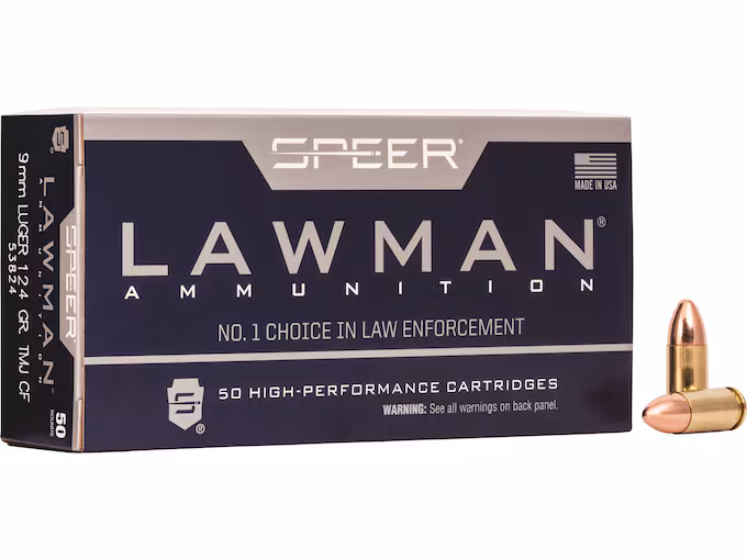 Speer Lawman Cleanfire 9mm Luger Ammo 124 Grain Full Metal Jacket