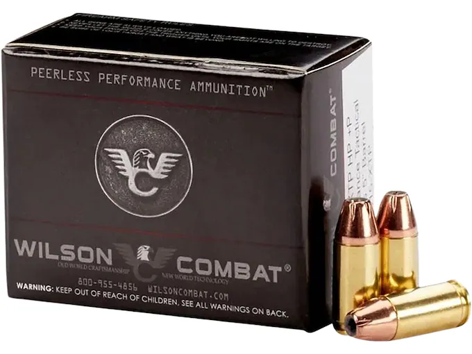 Wilson Combat 9mm Luger +P Ammo 115 Grain Hornady XTP Jacketed Hollow Point