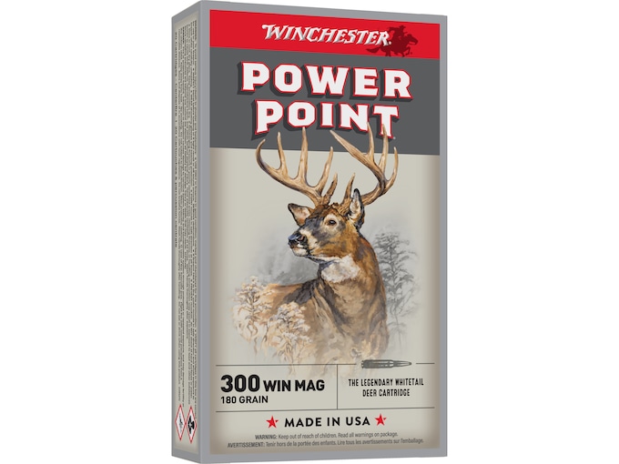 Winchester Power Point 300 Winchester Magnum Ammo 180  Box of 20