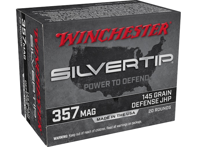 Winchester Silvertip Defense 357 Magnum Ammo 145 Grain Winchester Silvertip Jacketed Hollow Point