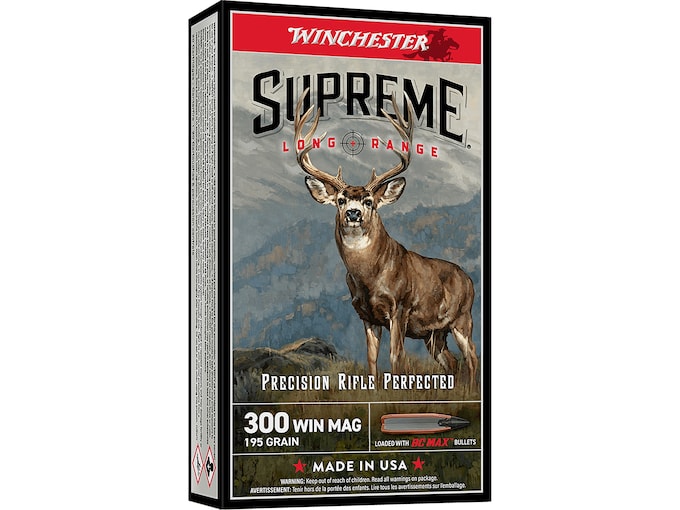 Winchester Supreme Long Range 300 Winchester Magnum Ammo 195 Grain Box of 20