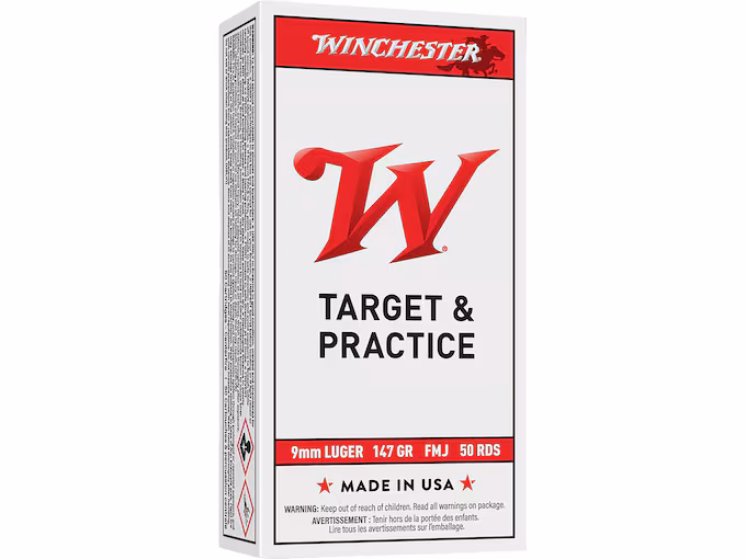 Winchester White Box USA 9mm Luger Ammo 147 Grain Full Metal Jacket