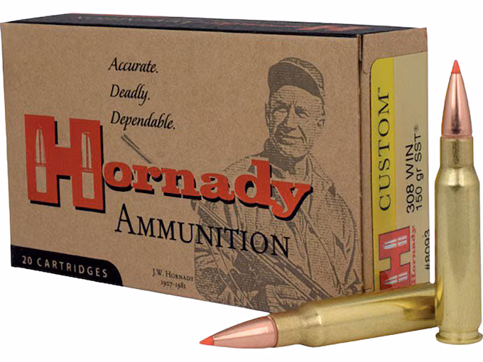 Hornady Custom 308 Winchester Ammo 150 Grain Hornady SSTTip Box of 20