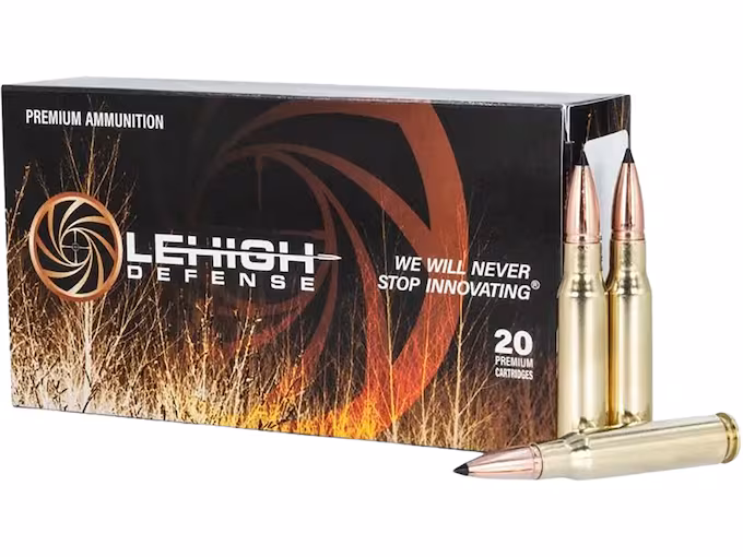 Lehigh Defense Tipped Xtreme Chaos 308 Winchester Ammo 165 Grain Polymer Tip Lead Free Box of 20