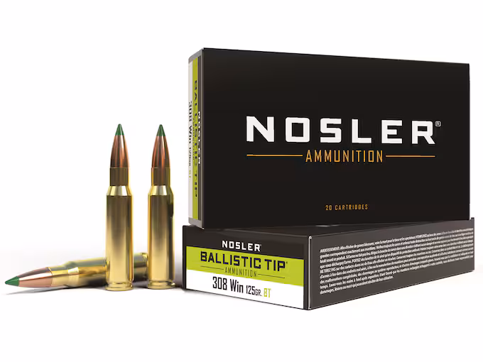 Nosler BT 308 Winchester Ammo 125 Grain  Box of 20