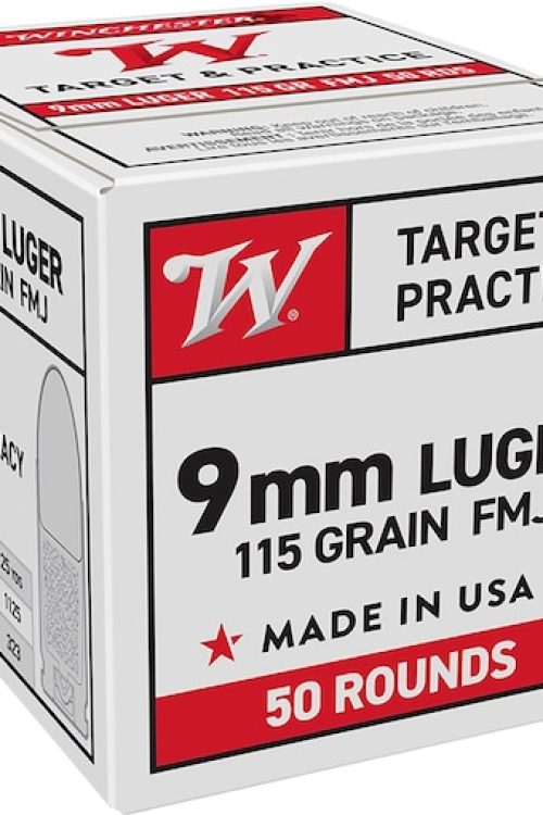Winchester Target & Practice 9mm Luger Ammo 115 Grain Full Metal Jacket