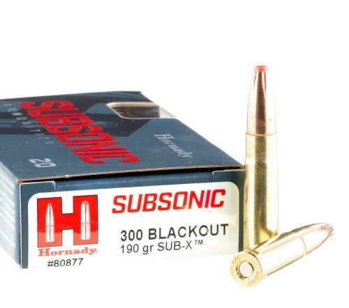 200 Rounds of .300 AAC Blackout Ammo by Hornady Subsonic - 190gr Polymer Tipped