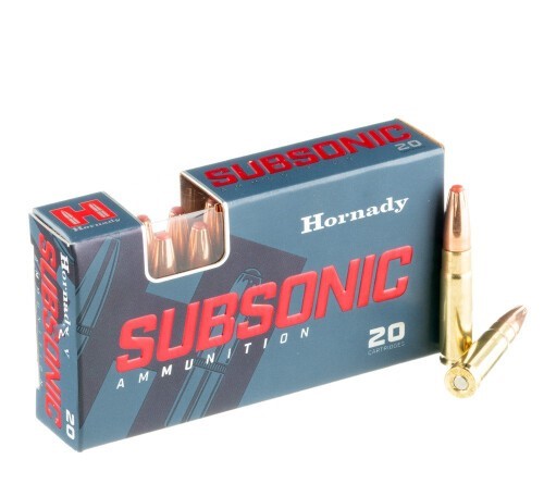 200 Rounds of .300 AAC Blackout Ammo by Hornady Subsonic - 190gr Polymer Tipped