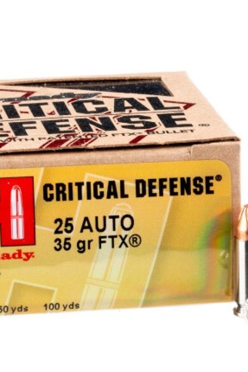250 Rounds of .25 ACP Ammo by Hornady Defense – 35gr FTX