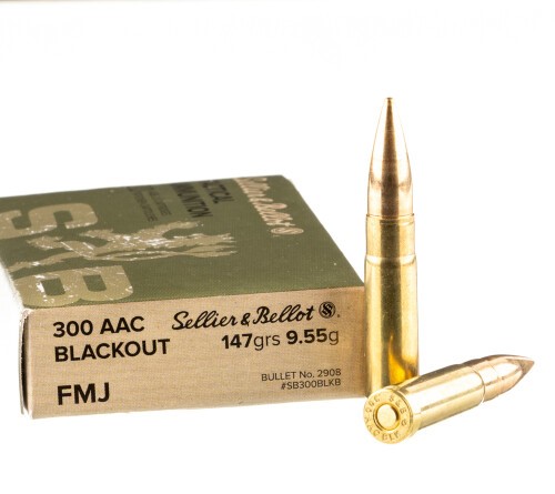 500 Rounds of .300 AAC Blackout Ammo by Sellier & Bellot – 147gr FMJ