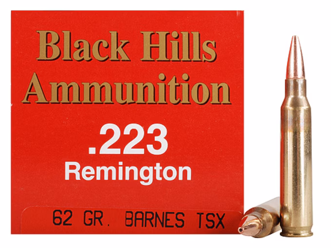 Black Hills 223 Remington Ammo 62 Grain Barnes Triple-Shock X Solid Hollow Box of 50