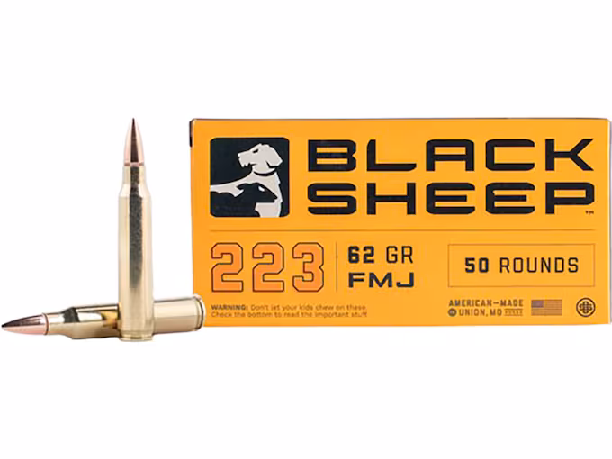 Black Sheep 223 Remington Ammo 62 Grain Full Metal Box of 50
