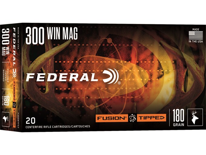 Federal Fusion Tipped 300 Winchester Magnum Ammo 180 Grain  Box of 20