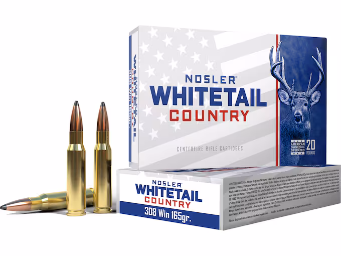 Nosler Whitetail Country 308 Winchester Ammo 165 Grain Box of 20