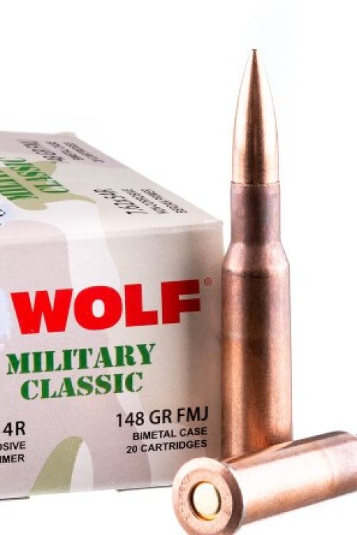 500 Rounds of 7.62x54r Ammo by Wolf Military Classic – 148gr FMJ