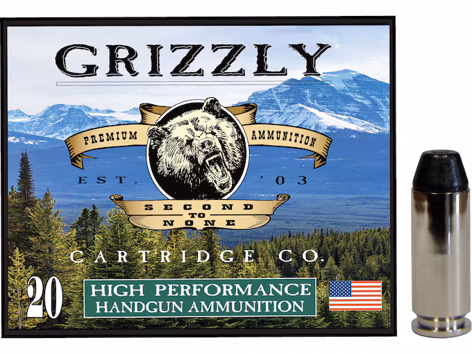 Grizzly Cartridge Bear Load 10mm Auto Ammo 200 Grain Hard Cast Flat Point